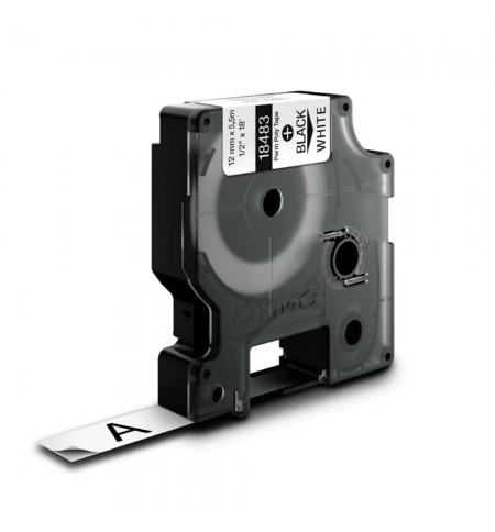 Fita 12mmx5,5m Preto/Branco Poliéster 18483