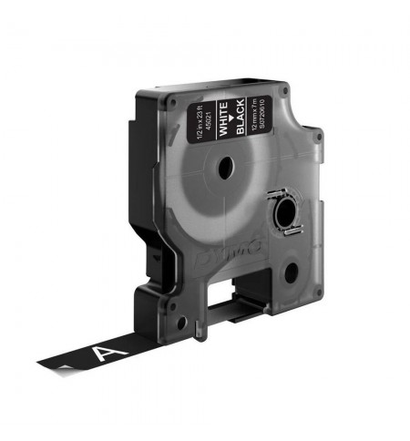 Fita 12mmx7m Branco/Preto Vinil 45021