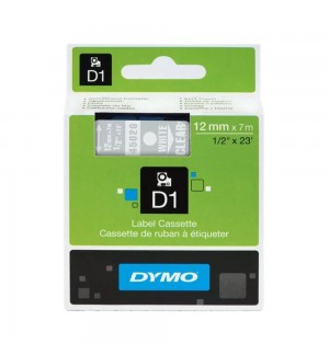 Fita 12mmx7m Branco/Transparente Vinil 45020