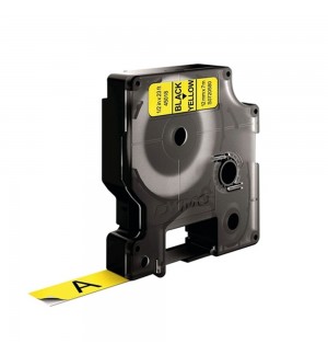 Fita 12mmx7m Preto/Amarelo Vinil 45018