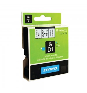 Fita 12mmx7m Preto/Branco Poliéster 45013