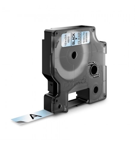 Fita 12mmx7m Preto/Transparente Vinil 45010