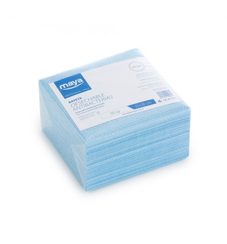 Pano Antibacteriano Descartável 35x38cm 80g Azul Pack 50un