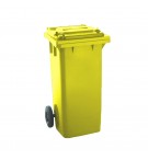 Contentor 120L Plástico 2 Rodas Amarelo c/ Tampa Amarela