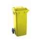 Contentor 120L Plástico 2 Rodas Amarelo c/ Tampa Amarela