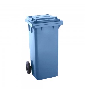 Contentor 120L Plástico 2 Rodas Azul c/ Tampa Azul