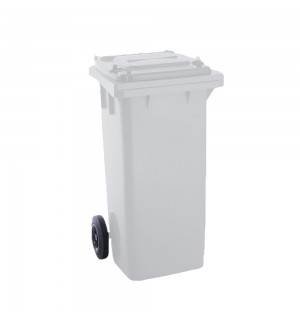 Contentor 120L Plástico 2 Rodas Branco c/ Tampa Branca