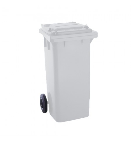 Contentor 120L Plástico 2 Rodas Branco c/ Tampa Branca