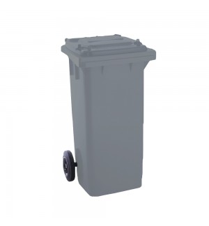 Contentor 120L Plástico 2 Rodas Cinza c/ Tampa Cinza