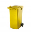 Contentor 240L Polietileno 2 Rodas Amarelo c/ Tampa Amarela