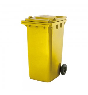 Contentor 240L Polietileno 2 Rodas Amarelo c/ Tampa Amarela