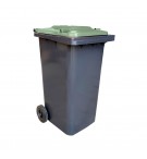Contentor 120L Plástico 2 Rodas Cinza c/ Tampa Verde