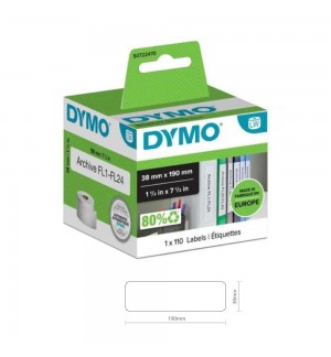 Etiquetas 190mmx38mm Lombada Dymo Branco 1 Rolo