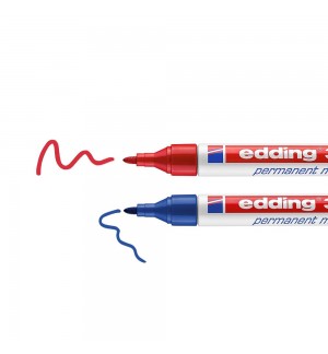 Marcador Permanente Grosso Edding 3000 Azul/Vermelho Blister