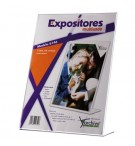 Expositor Porta Precos Acrilico 1 Face A4 em L