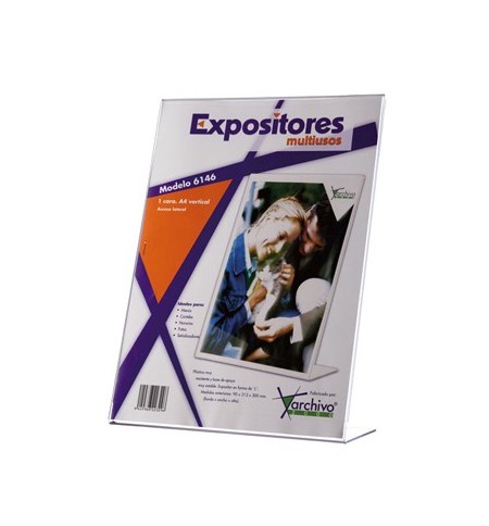 Expositor Porta Precos Acrilico 1 Face A4 em L