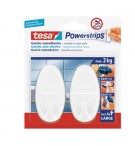 Gancho Oval Tesa Powerstrips + 4 Tiras Large Branco 2un