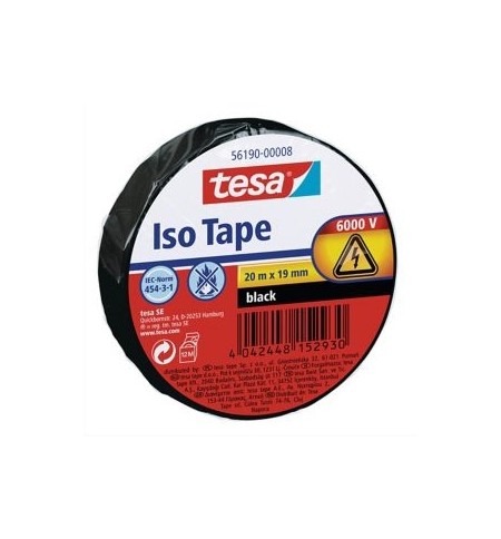 Fita Adesiva Tesa Isolamento Elétrico 19mmx20m Preto