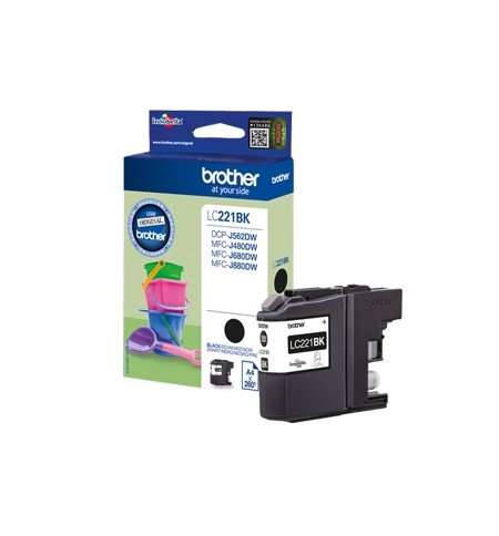 Tinteiro Brother LC221BK Preto 7,1ml 260 Pág.