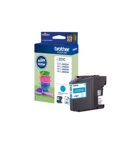 Tinteiro Brother LC221C Azul 3,9ml 260 Pág.