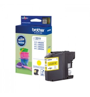 Tinteiro Brother LC221Y Amarelo 3,9ml 260 Pág.