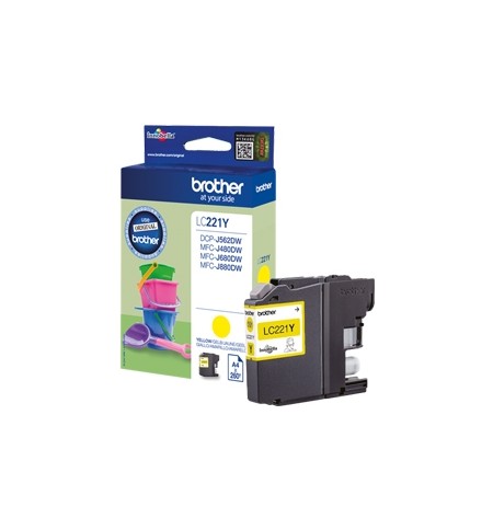 Tinteiro Brother LC221Y Amarelo 3,9ml 260 Pág.