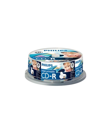 CD-R Inkjet Printable 700MB 52x Philips Spindle 25un