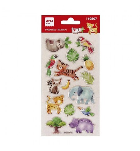 Autocolante Animais da Selva Holográficos 1 Folha